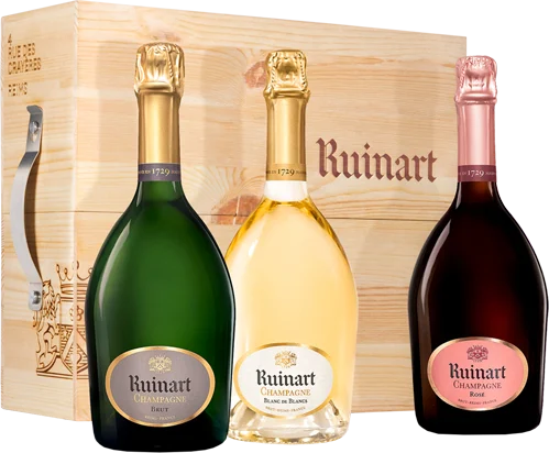 Champagne Ruinart - Caisse Découverte Collection : R de Ruinart, Blanc de Blancs, Rosé