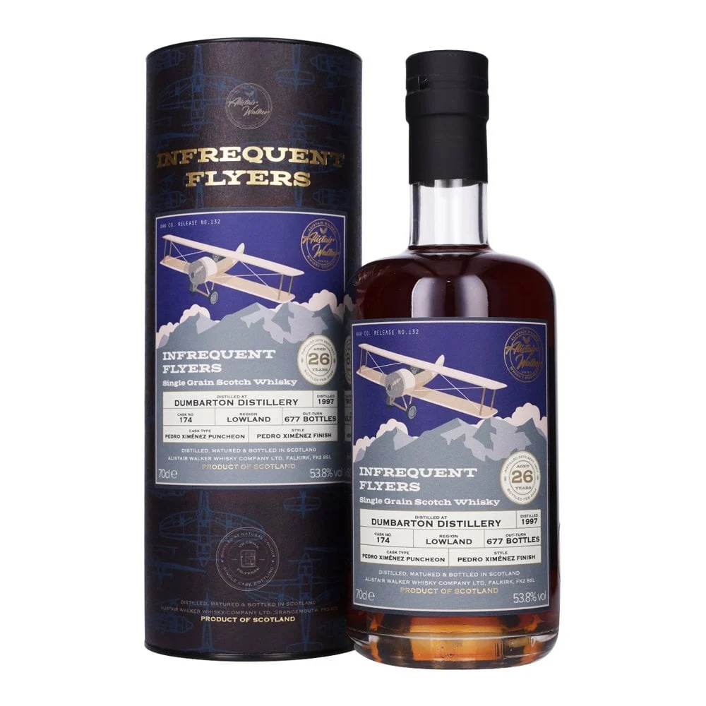 Dumbarton Infrequent Flyers | 26 Year Old Cask #174 | 1997 Single Malt Whisky | 700ML - Whiskey