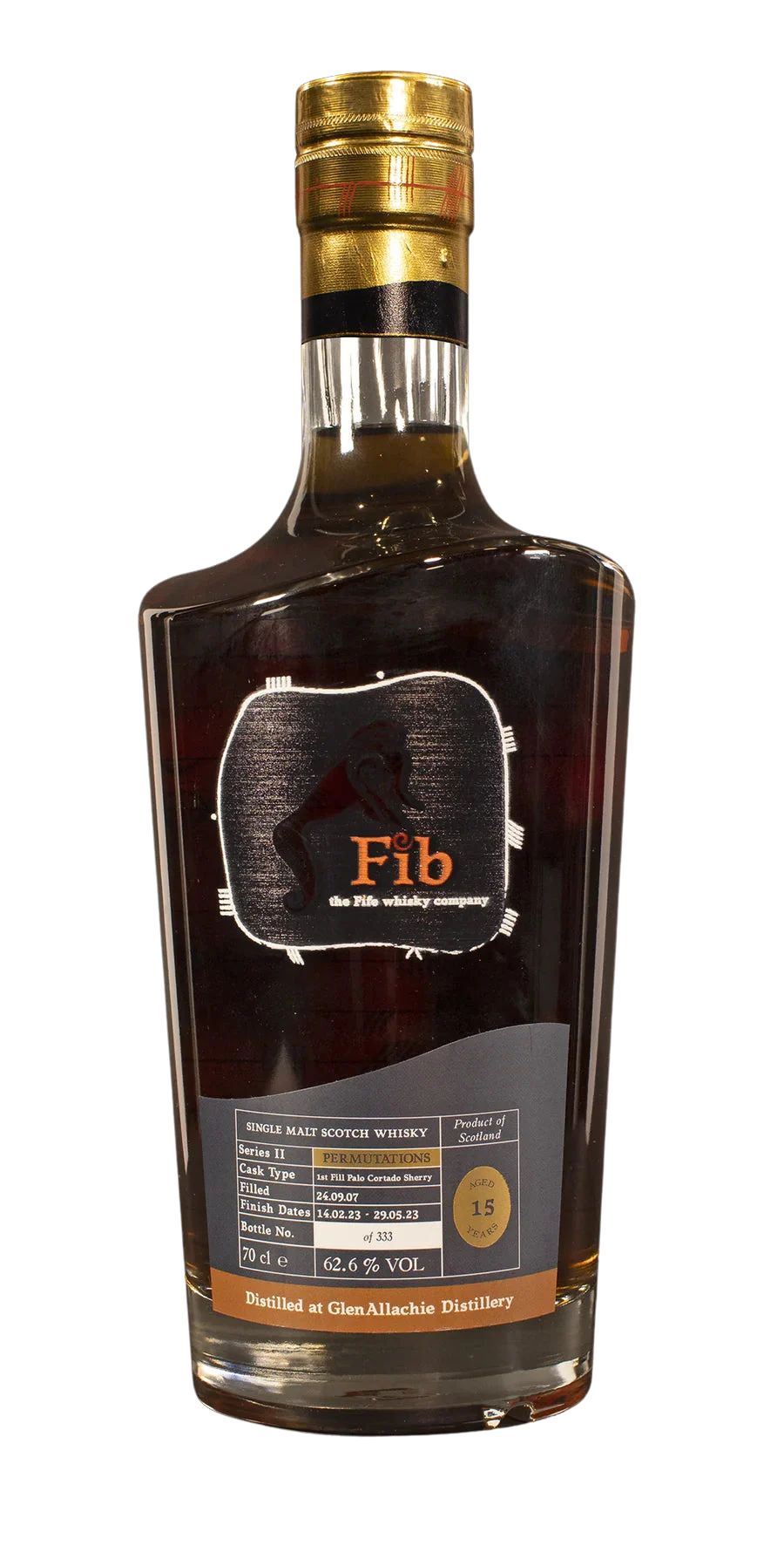 Fib Whisky Co. Glenallachie 15 Year Old Palo Cortado Sherry Finish Permutations Series II Single Malt Scotch Whisky | 700ML - Whiskey