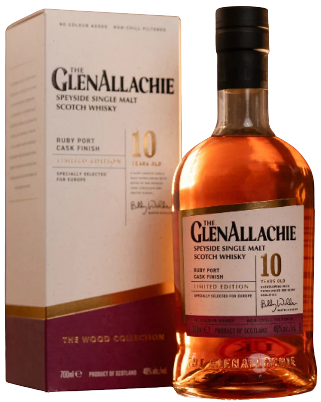 GlenAllachie | 10 Year Old | Ruby Port Cask Finish | Speyside Single Malt Whisky | 2024 Limited Edition | 700ML - Whiskey