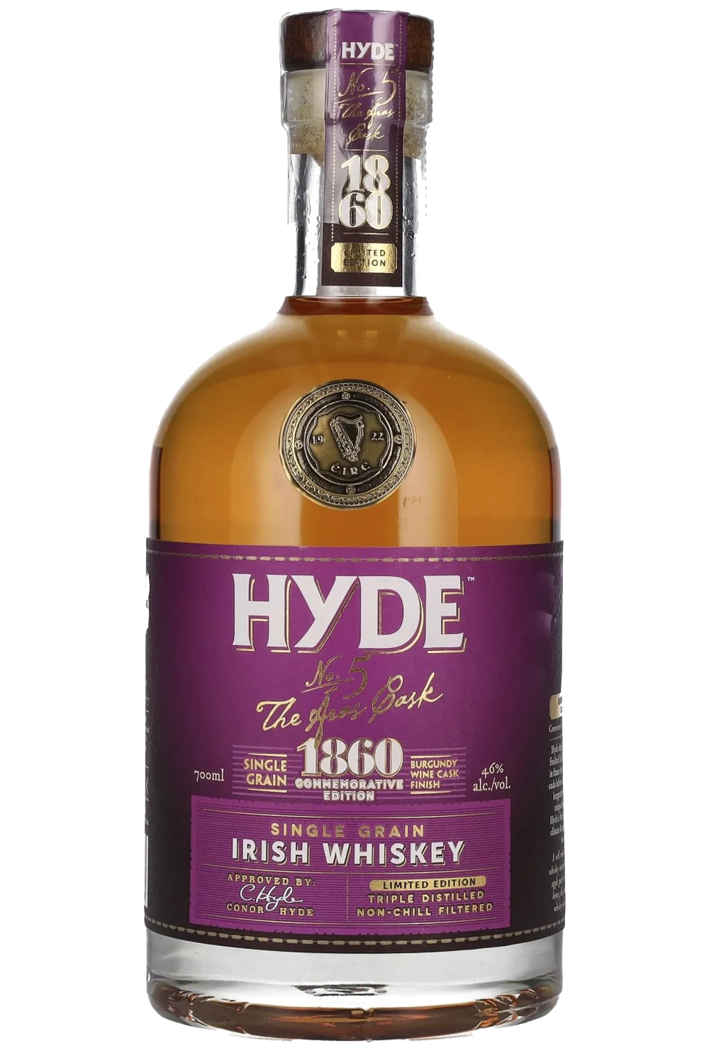 Hyde nº 5 Burgundy Cask Finish S. Grain - Hyde Irish Whiskey