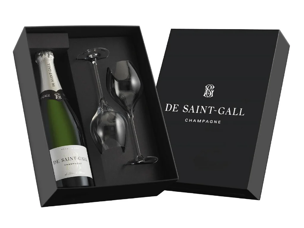 Estuche De Saint-Gall Blanc de Blancs Premier Cru con 2 copas
