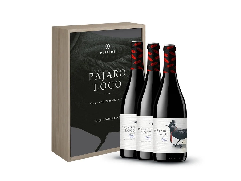 Pájaro Loco Tinto Estuche Madera 3 botellas - PRIVIOS