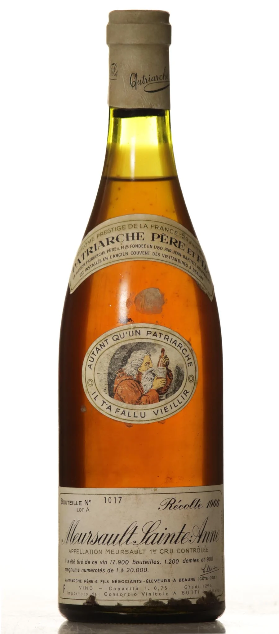 Meursault Sainte Anne 1966 Patriarche - Vineut