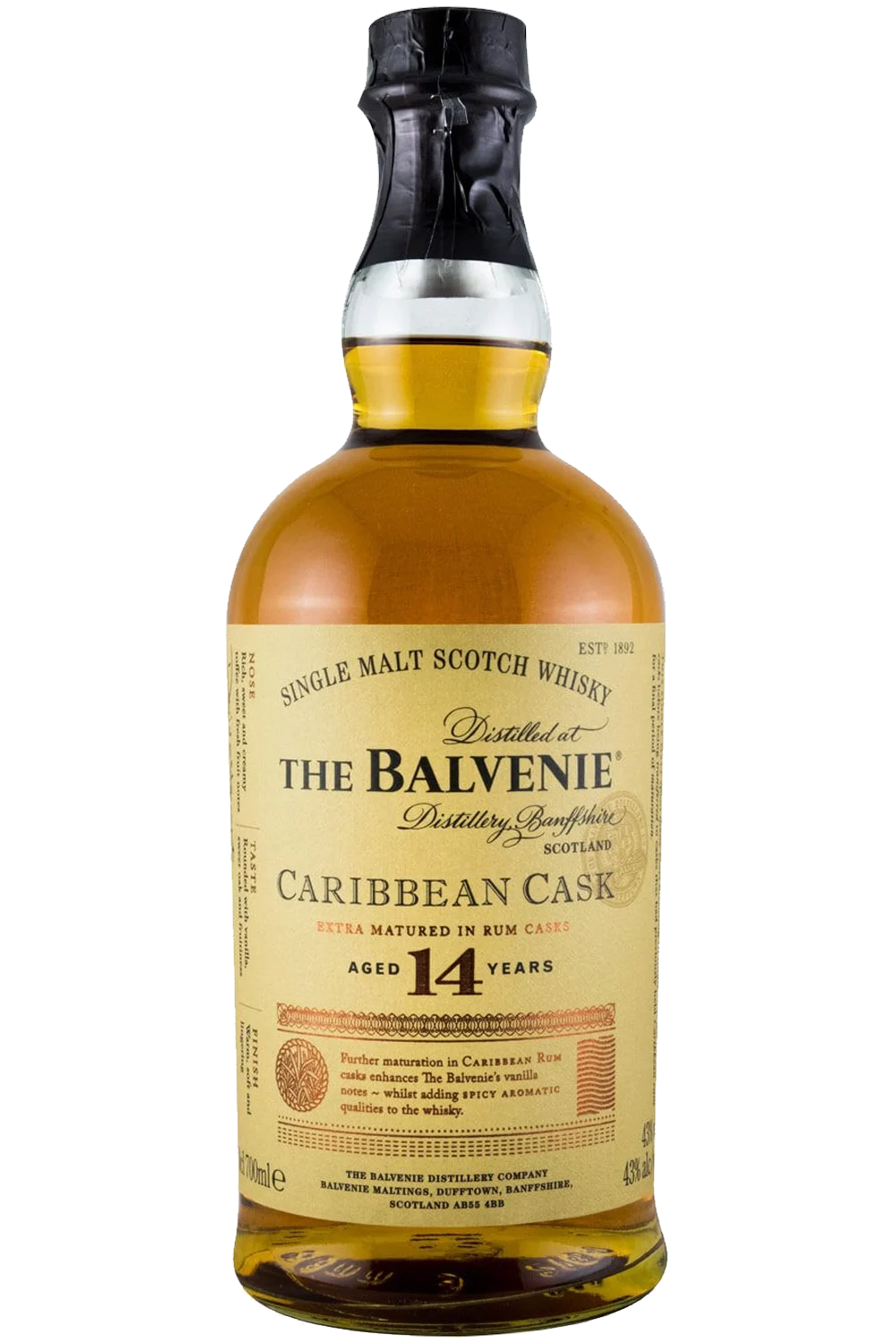 The Balvenie Caribbean Cask 14 Years with 2 glasses