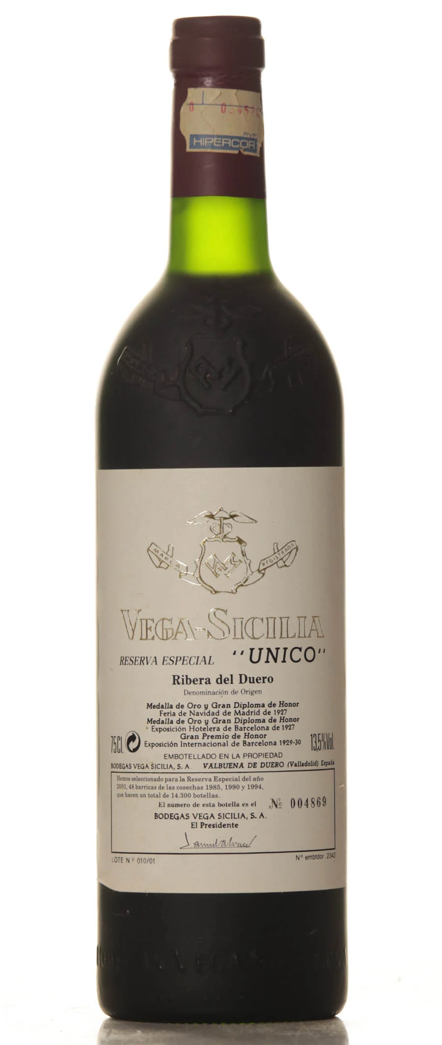 Vega Sicilia Unico Reserva Especial release 2001 (1985/1990/1994)
