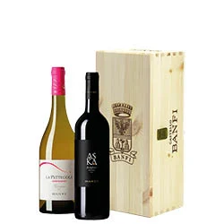 Cassetta Banfi con Bolgheri Aska e Vermentino La Pettegola