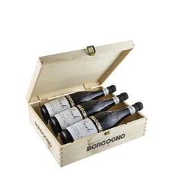 Cassetta Borgogno "Le Tre Vigne" con Barolo Cannubi, Fossati e Liste