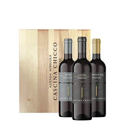 Cassetta Cascina Chicco con Nebbiolo, Roero Montespinato e Nebbiolo Mompissano