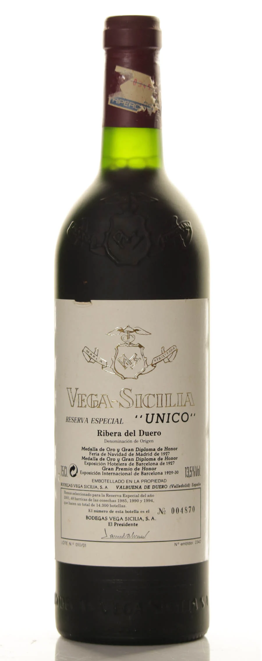 Vega Sicilia Unico Reserva Especial 1985/1990/1994 – Release 2001